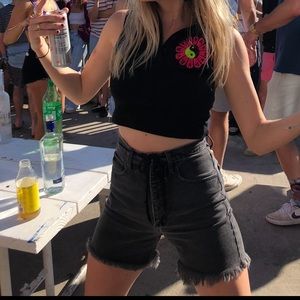 GUESS black denim shorts